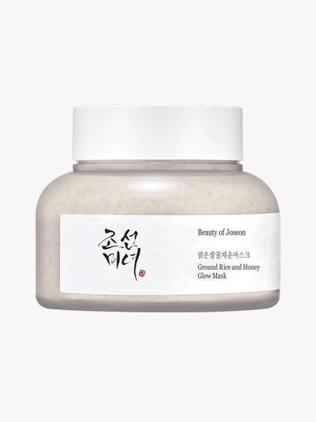 Beauty of Joseon Ground Rice and Honey Glow Mask in branded tub component on a light gray background
